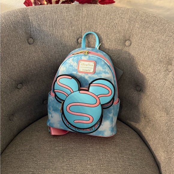 Loungefly Sky Blue and Pink Mouse Ears Backpack